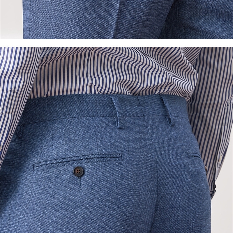 Summer Mens Suits Blazer Solid Color Single Breasted Stand Lapel Chic Outfits Custom Made Slim Fit 2 Piece Jacket Pants 250208Z