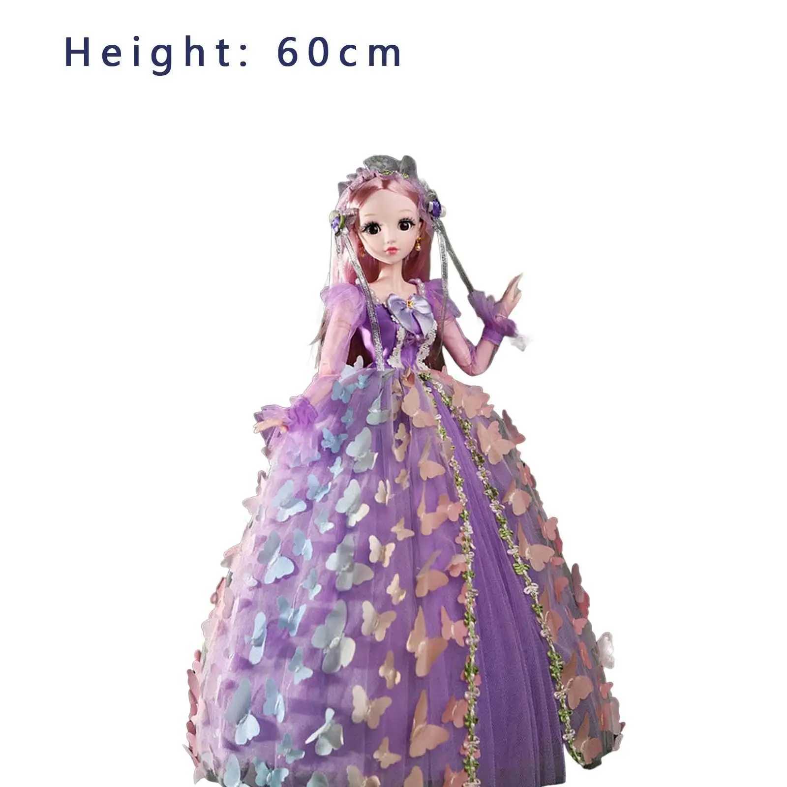 60 cm Adorable Princess Fashion Doll Ball Jointed Doll With Clothes Dress Makeup Musical for Kids Girl Best Gift Doll Playset X250210
