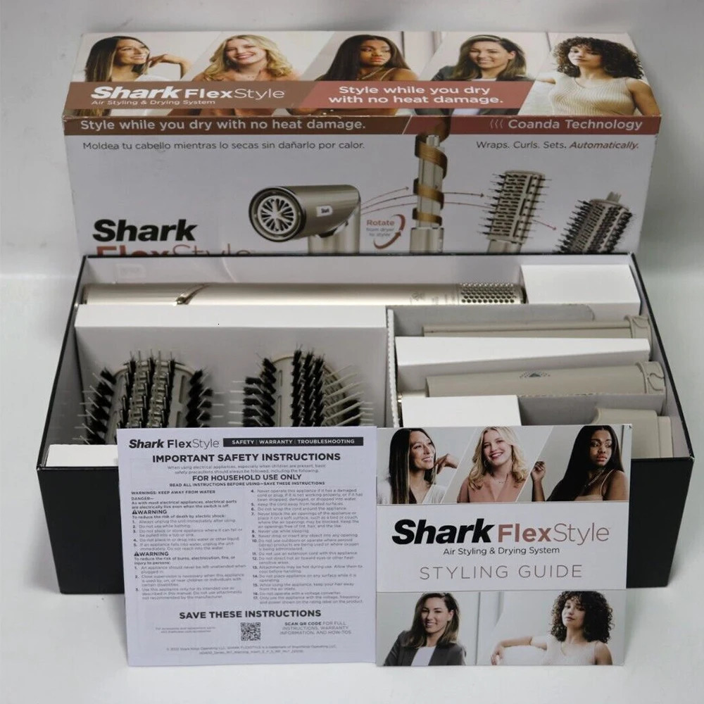 Shark HD430 FlexStyle Negative Ion Hair Dryer AirwrapPowerful Hair Dryer Brush Multi-Styler with Auto-Wrap Curlers 250208