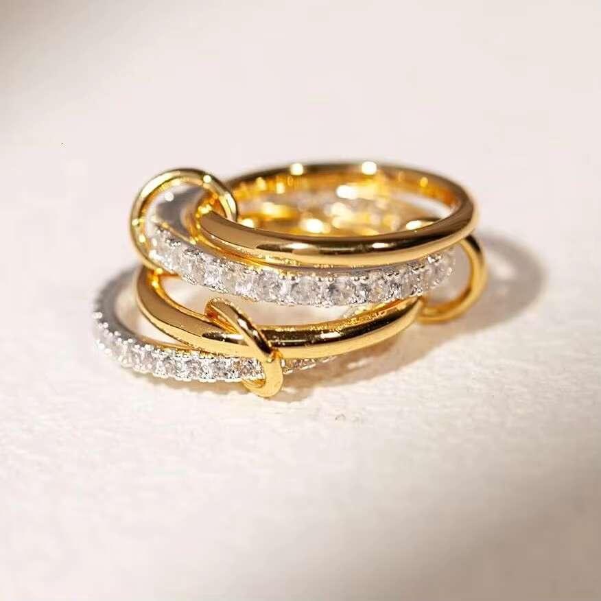 Gold Plated Stacking Rings Micro Paved 5A CZ Cubic Zirconia Dainty Stack Ring Trendy Full Finger Jewelry