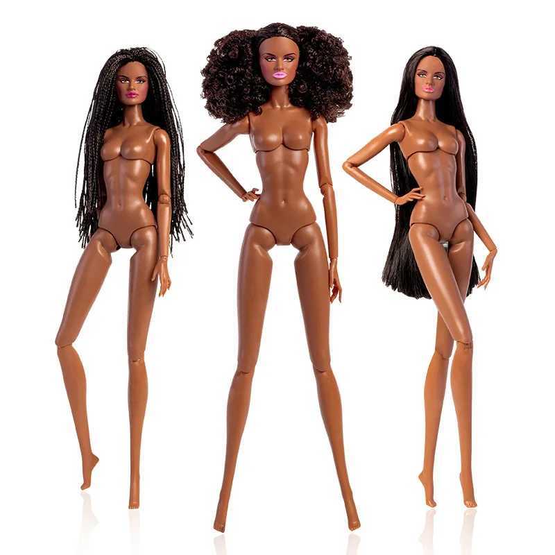 1/6 African Black Dirty Weaving Super Model Nude Doll 32cm BJD Black Skin Black Pearl Doll Childrens DIY Dress up Toy Series Gift X2502101