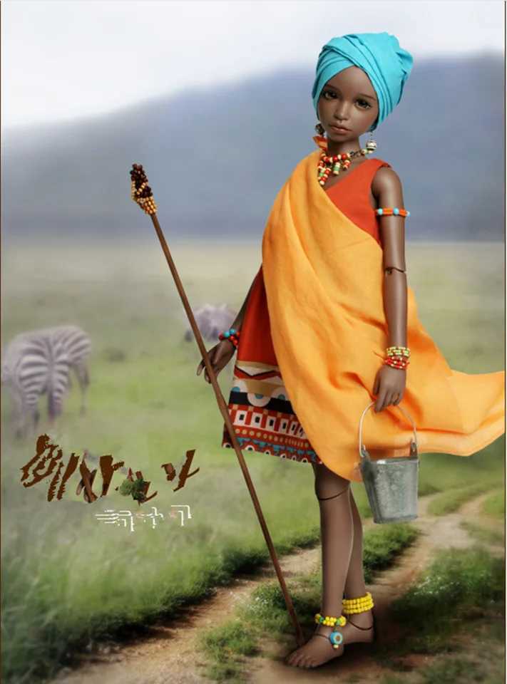 Special Edition New BJD doll 1/4 African girl benny 45cm Girl Black birthday presentation High Quality Toy gift toy Makeup X250210