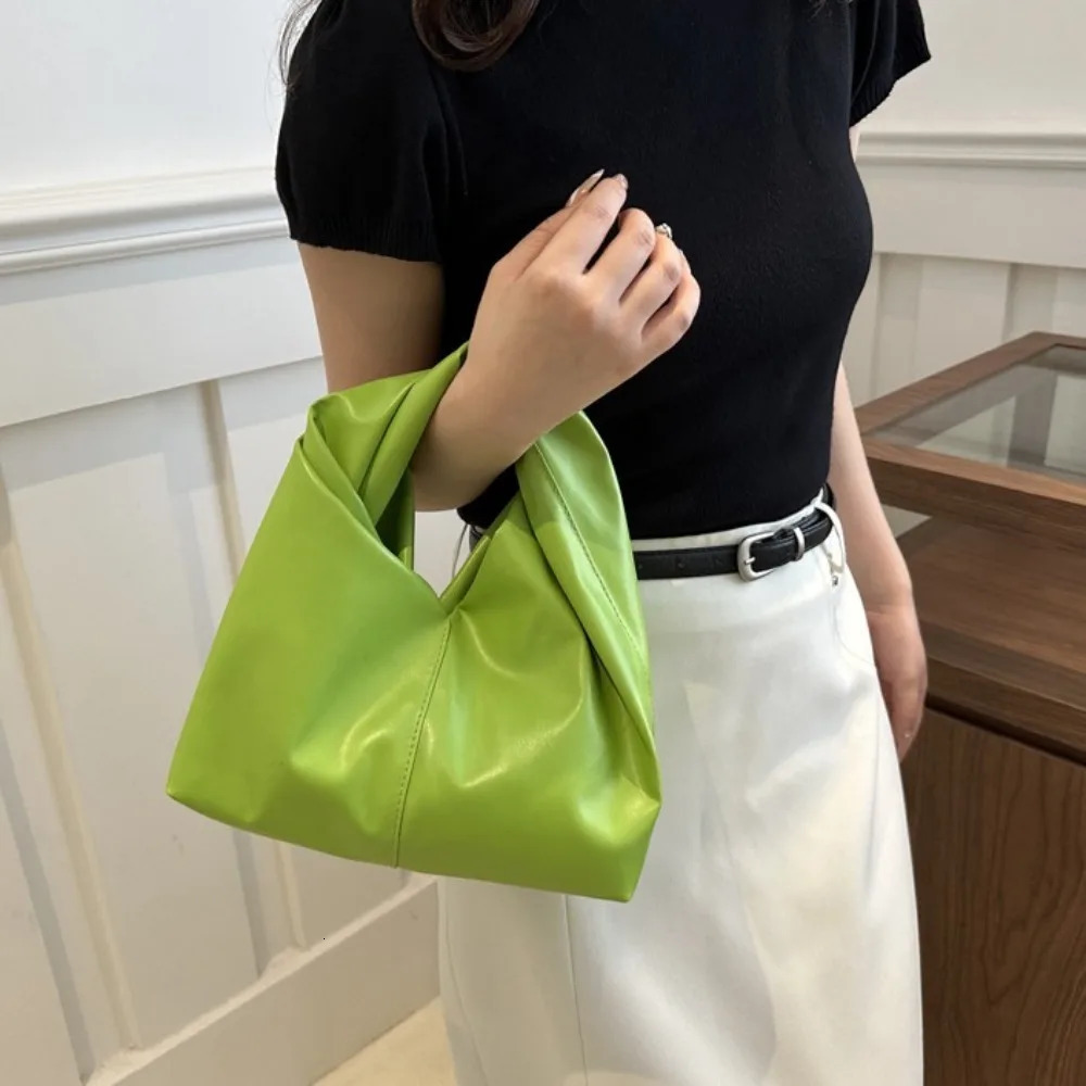 Simple Large Capacity Simple Pleated Handbag Square Soft Women Tote Bag Stylish PU Leather Single-shoulder Bag Travel 250207