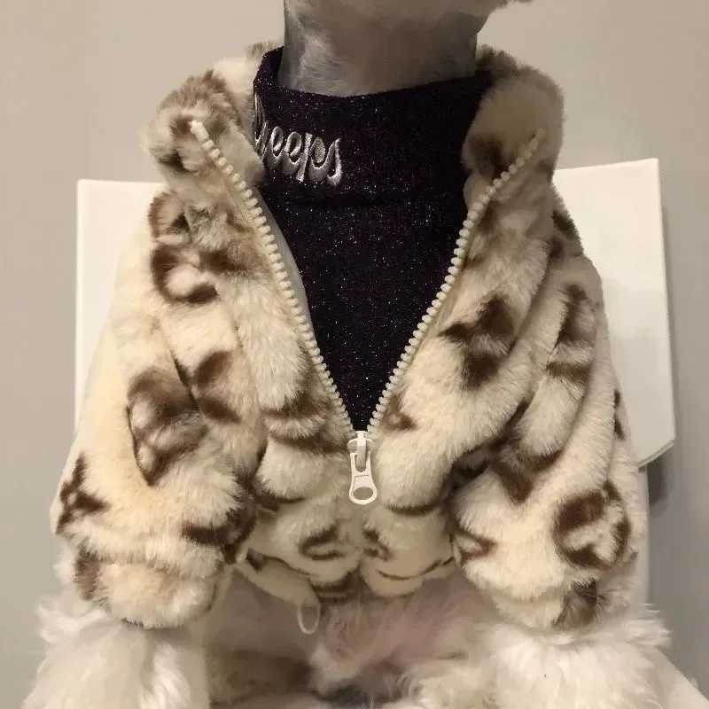 Winter Warm Dogs Coat Leopard Print Small Breed Dogs Clothes Fancy Luxury Coats Puppy Female Schnauzer Pet Clothing Supplies X250210