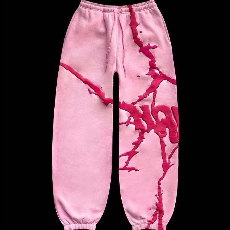 Men's Outerwear S-6Xl Foam Printing Hoodies Hip Hop Fashion Irregular Pattern Hoodie Pants Set Women Y2k Streetwear Skateboard Oversize Sweatshir