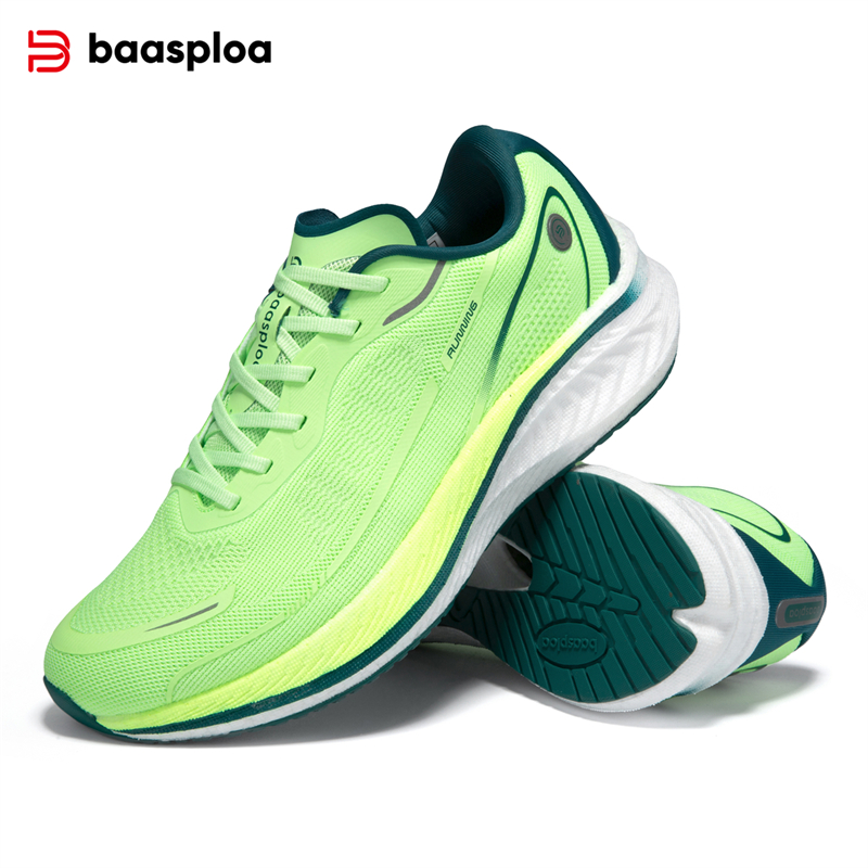 Baasploa Professional Running Shoes Men Outdoor Carbon Plate Jogging Sports Shoes Male Breathable Cushioning Anti-slip Sneakers
