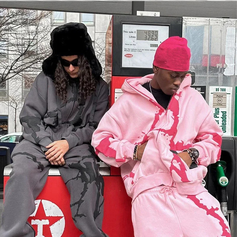 Trendy Streetwear Hooded Sweatshirt Y2k Casual Hip Hop Zipper Jacket For Men Women Top Dealer Stock Available 250210