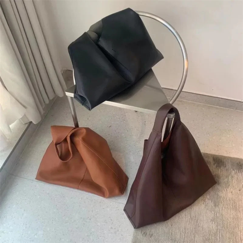 Fashion Soft Leather Handbags Women Brown Large Capacity Hand Bags Shopping Tote Female Casual Shoulder Bag Purse 250207