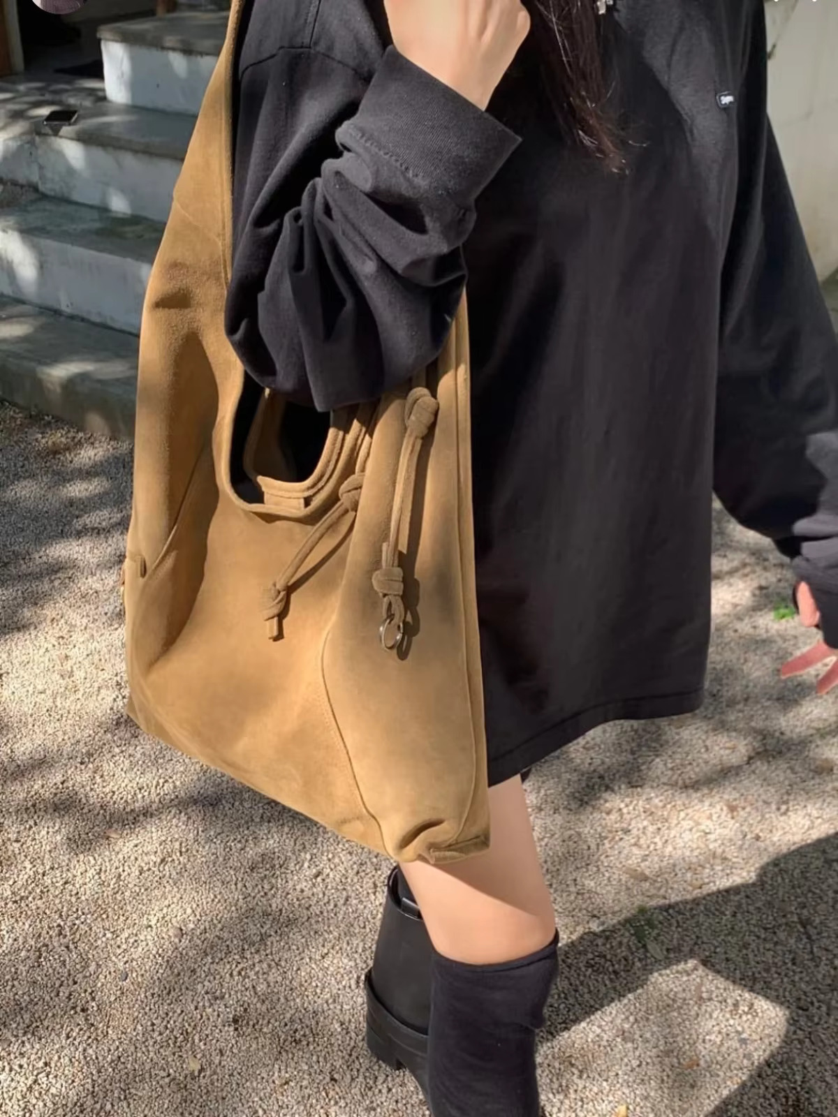 Suede Hasp 2025 Quality Autumn Designer Tote Solid Color High Beauty Handbag Soft Simple Fashion Shoulder Bag