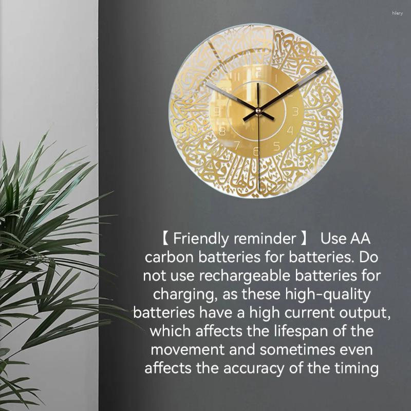 Wall Clocks Wall Clocks Arabic Acrylic Clock Eid Mubarak Muslim Retro Numerals Large Silent Watch Home Room Ramadan Festival Decoration w250327