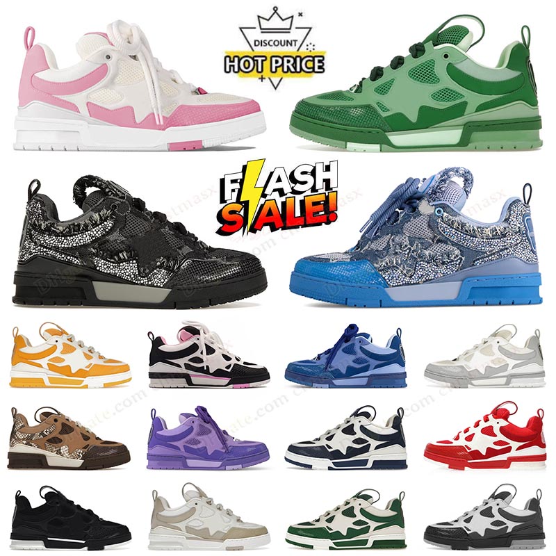 2025 Skate Sneakers Designer Runner Virgil casual shoes White Mesh Sky Blue Green Black chaussure Embossed Calfskin Plate-forme Chaussures dhgate trainers loafer