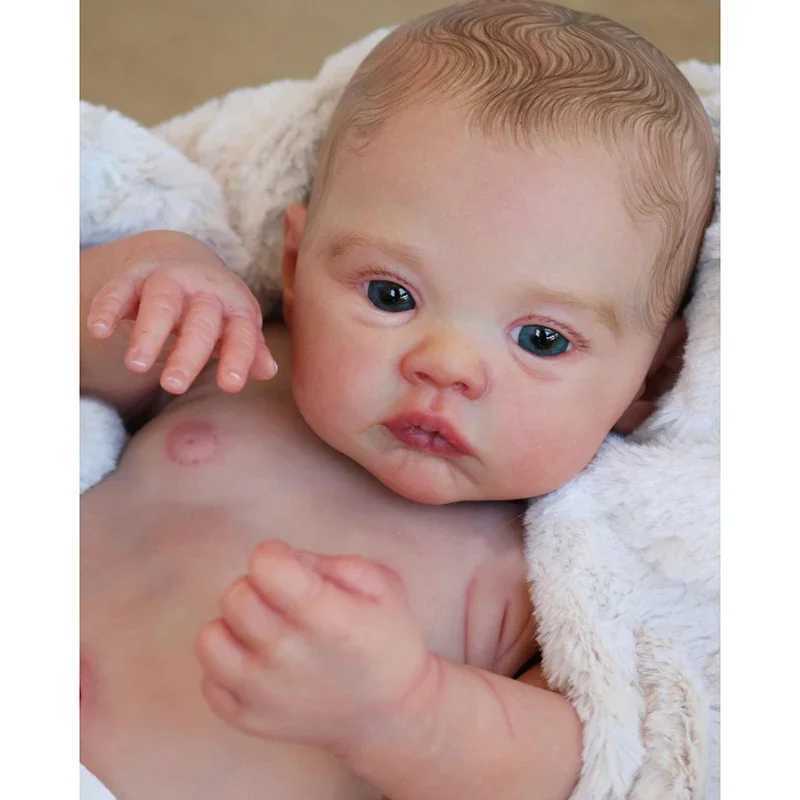 18 inch silicone vinyl regenerated baby doll meadow soft 100% handmade 3D skin with Visbile Veins collectible art dolls X250210