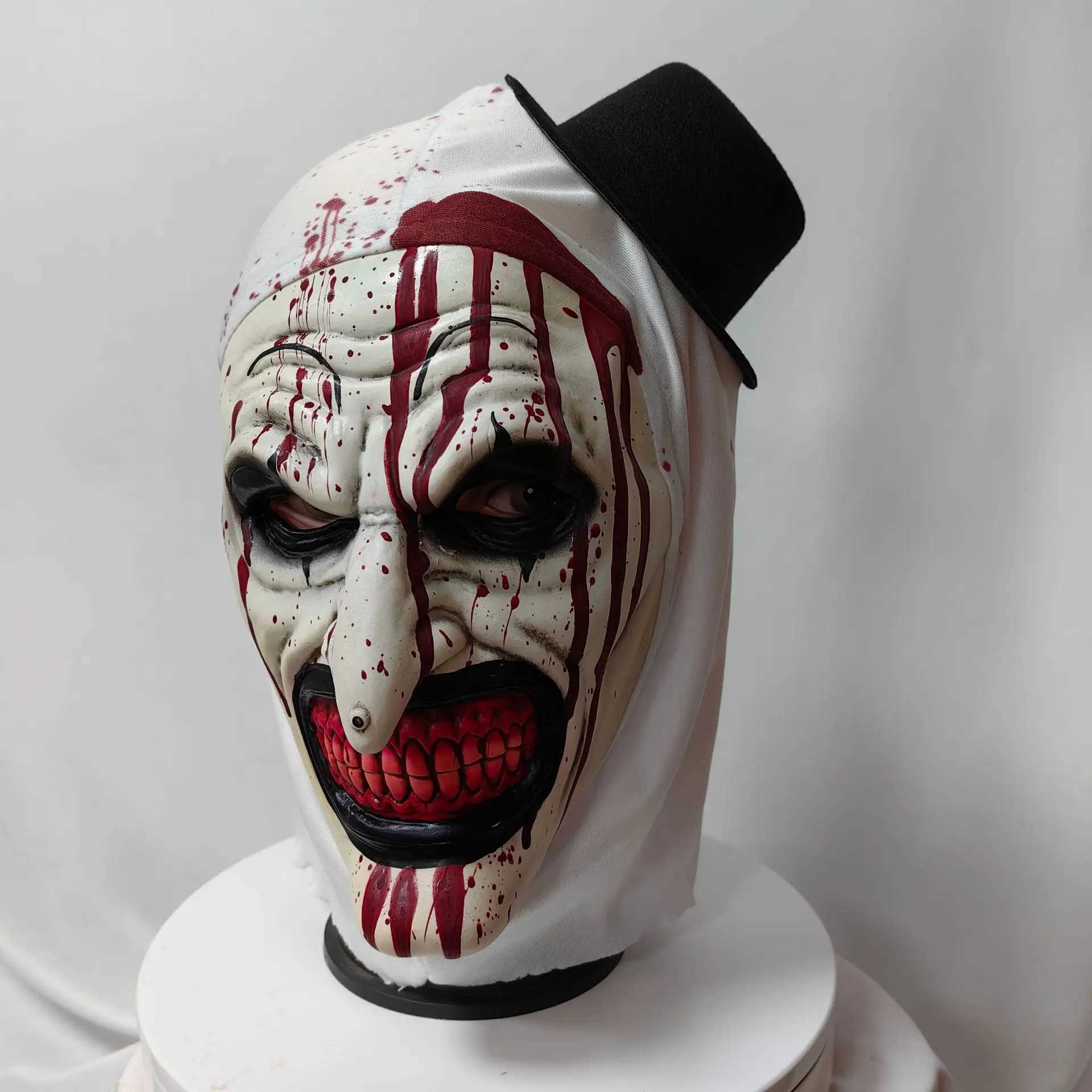 Horror Terrifier 3 Art The Clown Mask Cosplay Joker Killer Demon Skl Latex Halloween Carnival in Party Costume Props Y250210