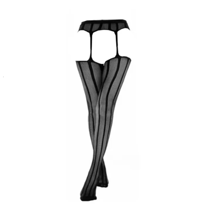 Black Sexy Fishnet Garter Belt Stocking Suspender Pantyhose Tights Thigh High Summer Sexy Legging 250210