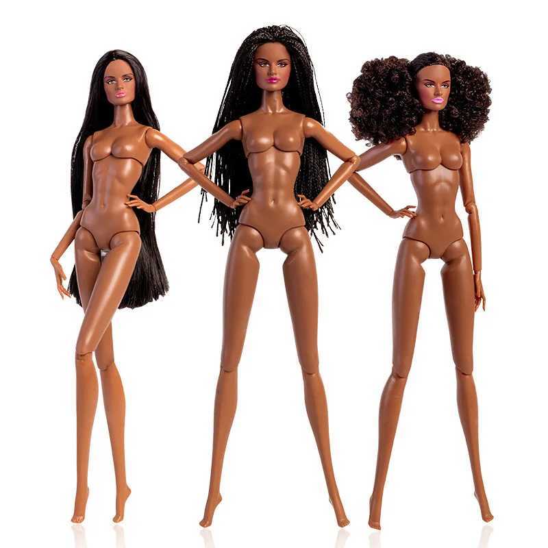 1/6 African Black Dirty Weaving Super Model Nude Doll 32cm BJD Black Skin Black Pearl Doll Childrens DIY Dress up Toy Series Gift X2502101