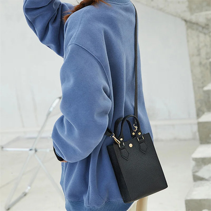 Womens Handbag Fashion Simple Large Capacity Lychee Pattern One Shoulder Phone Money Cosmetics Females Crossbody Bags 250207