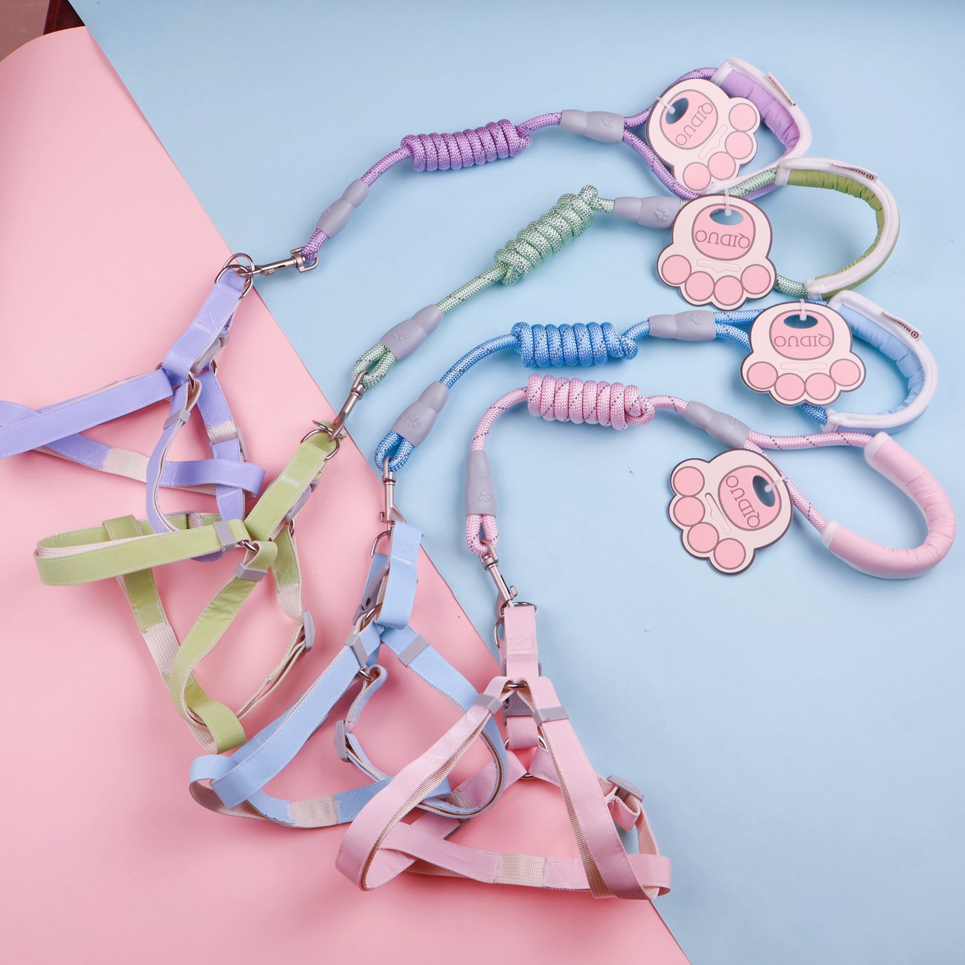 Traction rope for dogs large chest harness foam handle dog walking rope round rope pet harness traction dog collar clothes designer bag