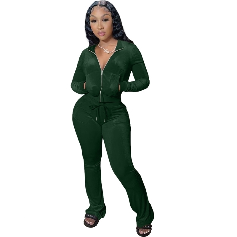 Womens Tracksuits Two Pieces Set 2025 New Autumn Winter Korean Velvet Leisure Sports Suit 8 Colours