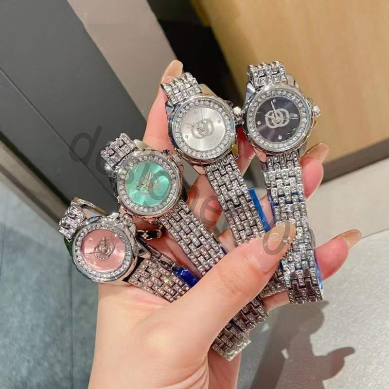 Elegant womens diamond c watches Designer lady watch All Stainless Steel diamond luxrys Wristwatches high quality lady gift