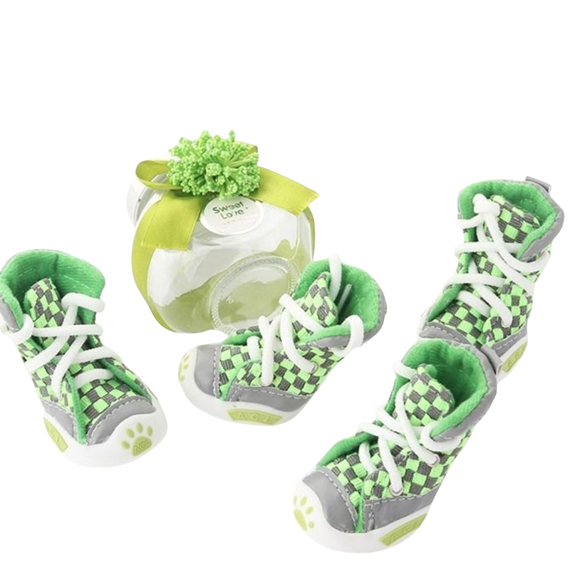 Two tone woven pet dog shoes, not to fall off, sports with shoe rope style, soft sole, wear-resistant, anti slip and comfortable fashionable dog shoes