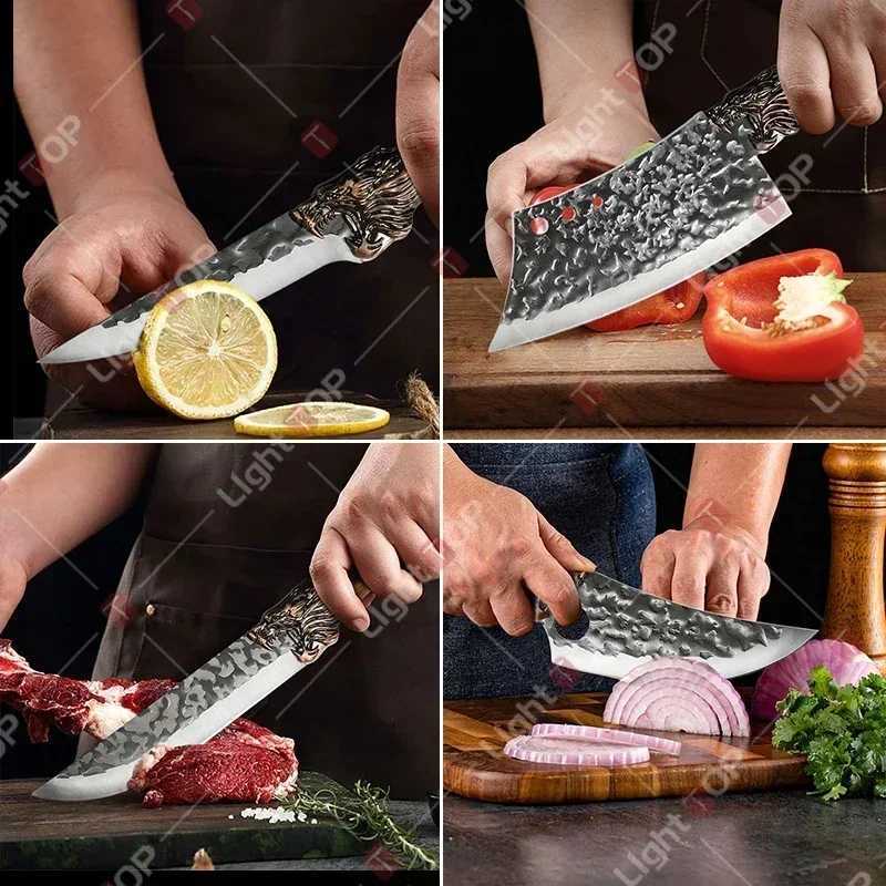 orged Boning Knife Professional Kitchen Butcher Knife Fish Meat Cleaver Stainless Steel BBQ Knife Scissor Set Cooking ToolXJ250210