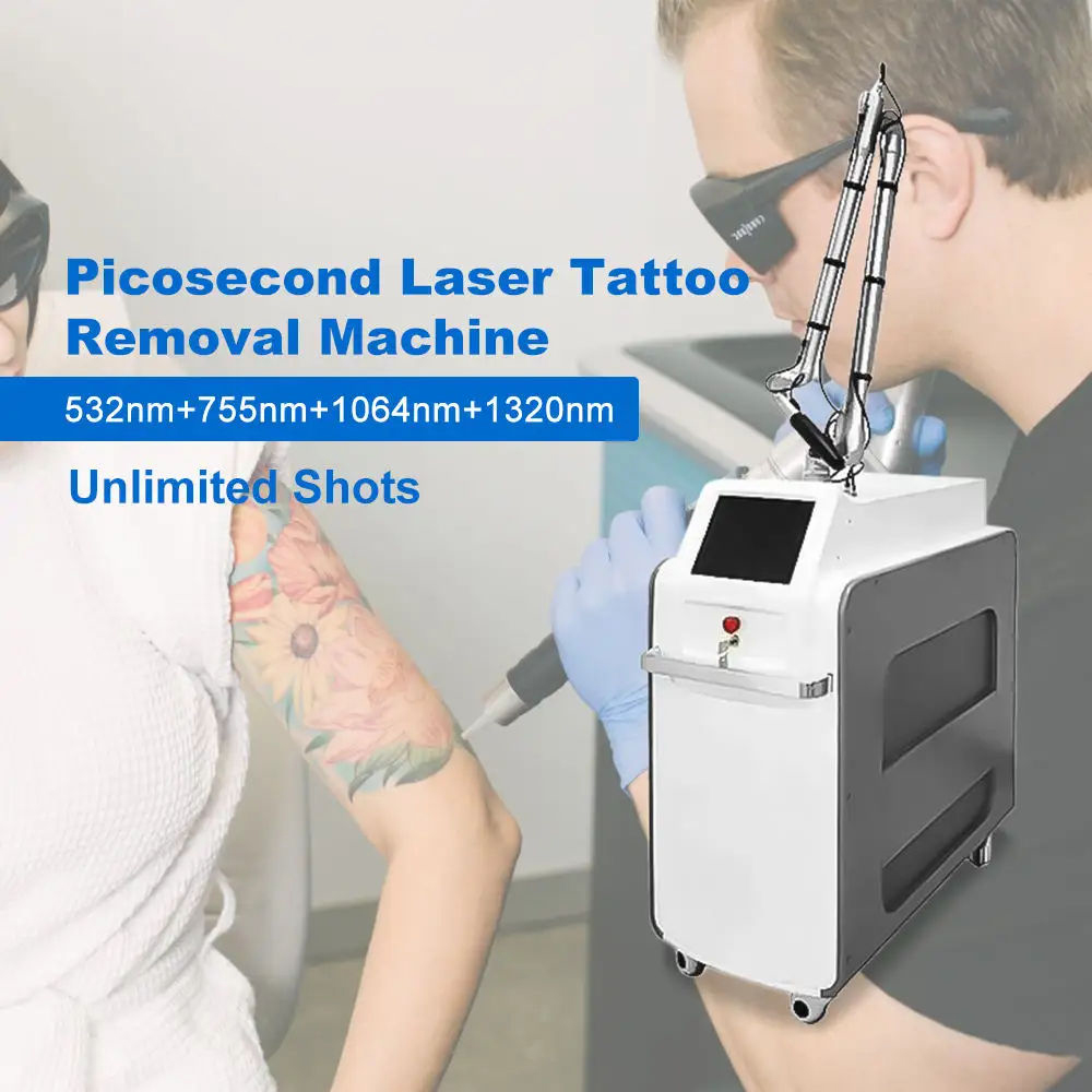 ND YAG Picosecond Laser Tattoo Removal Machine Portable 2 in 1 755NM Laser 1064nm Pigment Removal
