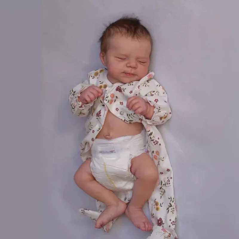 49CM Silicone Regenerated Baby Doll Pascale Sleeping Girl Body 3D Painting Skin and Visible Veins Mu ecas Regenerated Baby Kettle X250210