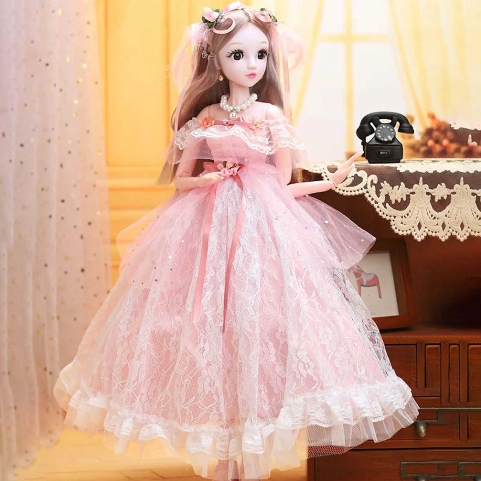 60 cm Adorable Princess Fashion Doll Ball Jointed Doll With Clothes Dress Makeup Musical for Kids Girl Best Gift Doll Playset X250210