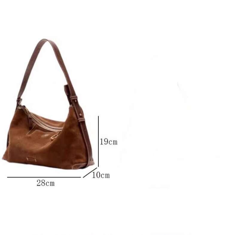 Women's Bags New Autumn/Winter Shallow Hobo Genuine Leather Underarm Women's Dumpling Bag, Commuting Fashion Handheld Crossbody Bag