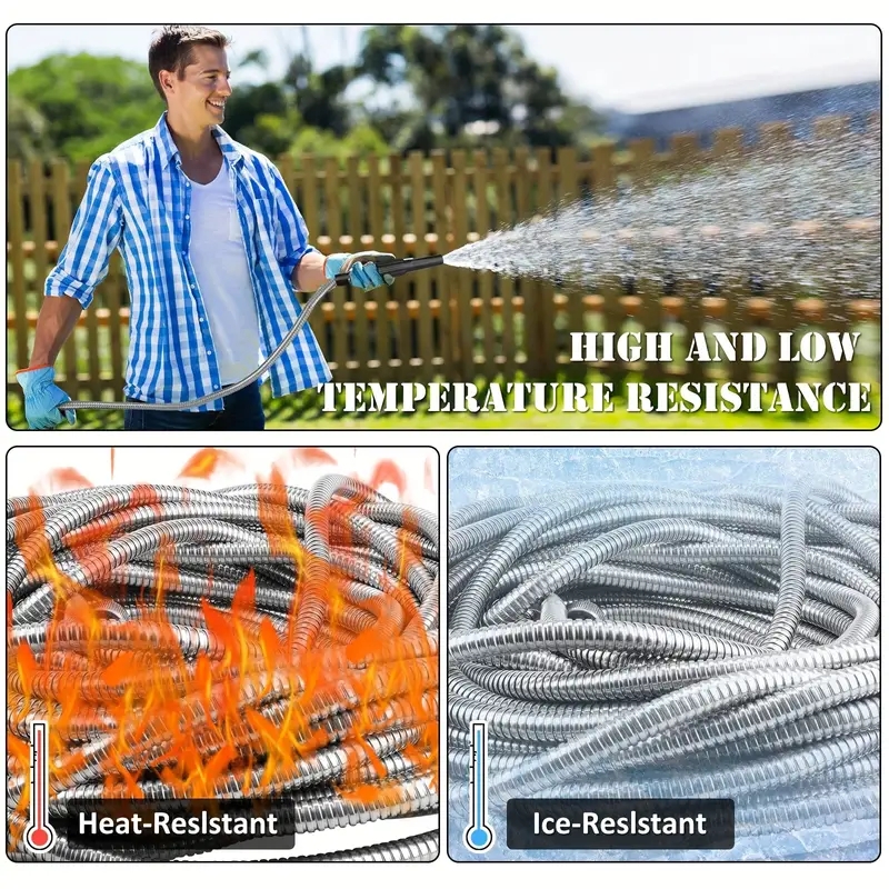Sturdy American Standard Flexible Hose for Cars and Gardens Heavy Duty, Leak Free Design