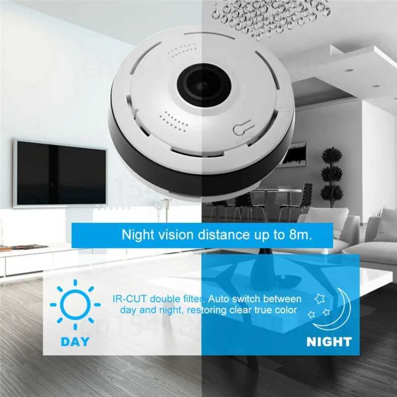 Mini Wifi 360 Camera Invisible Spy Cam Panoramic Monitoring IP/AP Webcam Remote Surveillance Night Vision Small Camcorders X250210 - view 6