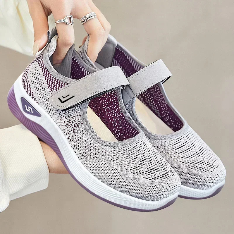 Womens Casual Sports Shoes For WalkingTravelMiddle-aged And Elderly Outdoor Shoes Lightweight And Comfortable Fla 250221