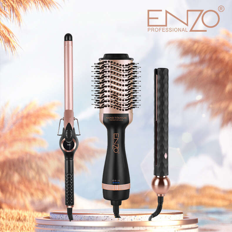 Enzo Selling Three In One Hot Air Comb Iron Straightening Hair Styling Electric Curling Iron