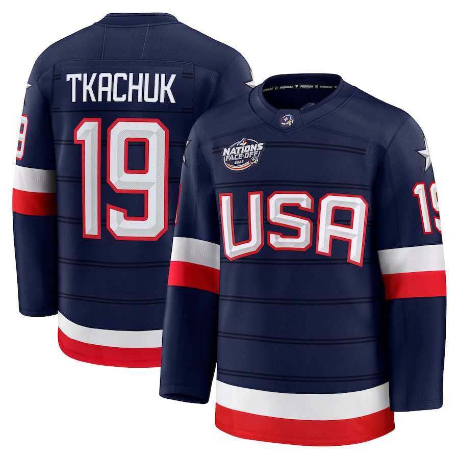 2025 4 Nations Face-off USA Hockey Jersey Matthew Tkachuk Jack Hughes Charlie McAvoy Brady Tkachuk Jake Guentzel Jeremy Swayman Zach Werenski Brock Faber Jerseys