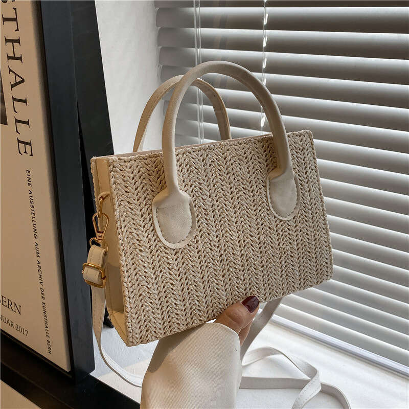 2025 New Women's Single Shoulder Crossbody Bag Trendy Solid Color Weaving Style Small Square Women