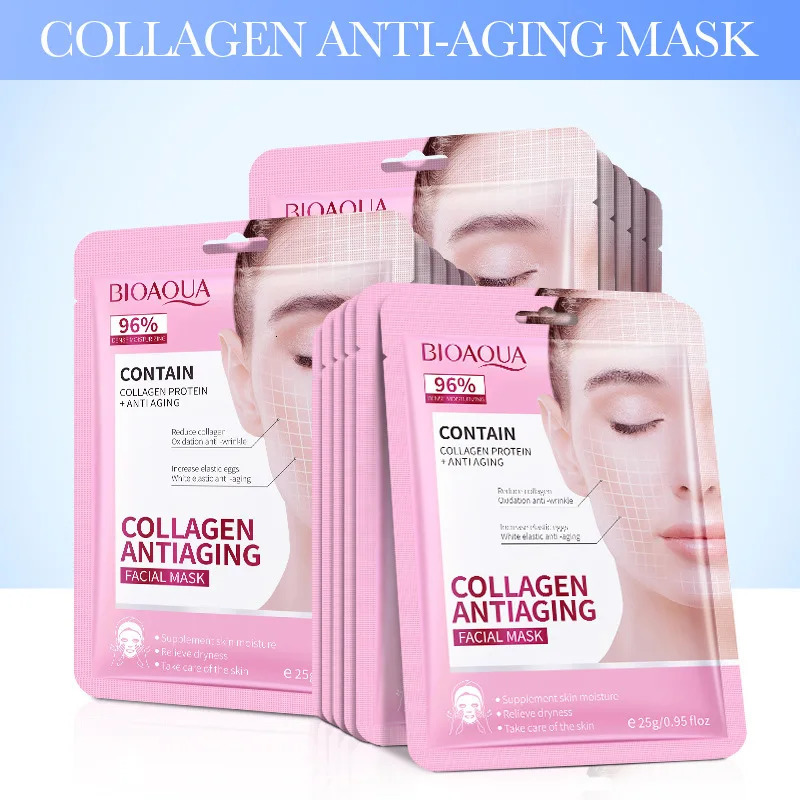 15pcs BIOAQUA Retinol Collagen Firming Facial Masks Hydrating Brightening Moisturizing Face Mask Facial Skin Care Products 250113