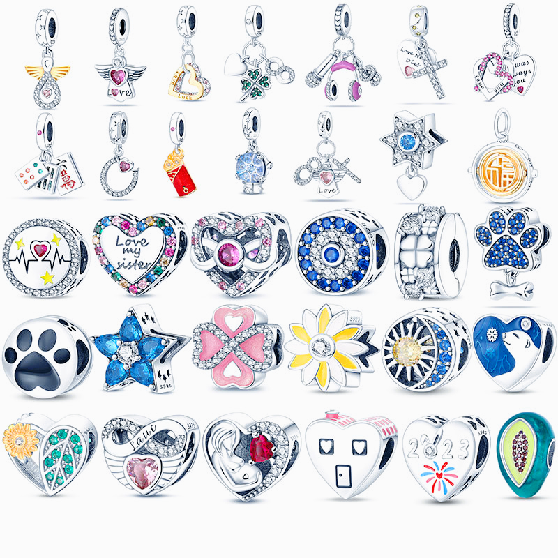 New Silver Spring Spring Clover Lucky Symbol Charm Is Suitable For Bracelet DIY Fashion Jewelry