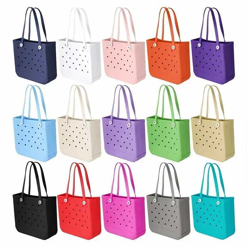 EVA Bogg Beach Bag Rubber Waterproof Travel for Women Washable Handbag For Sports Beach Market PoolC250210