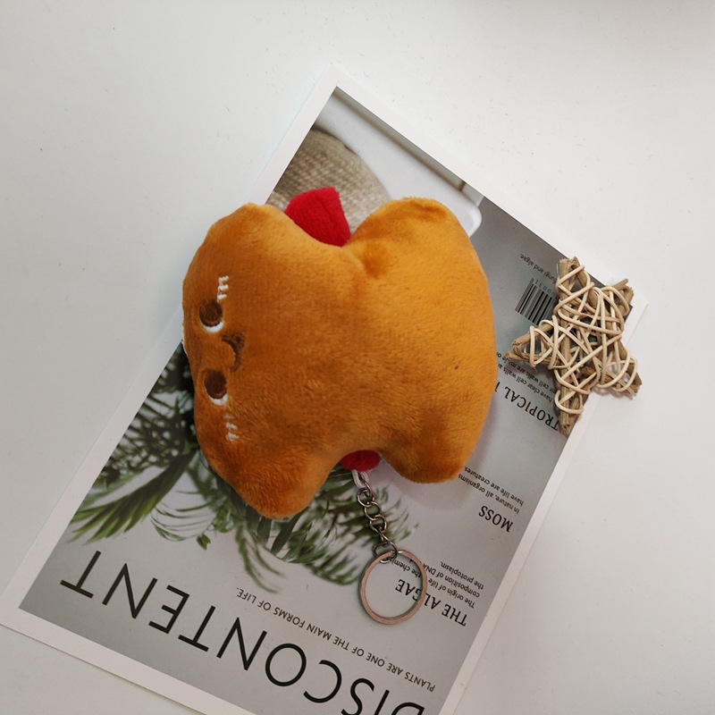 Cute Plush Burger Fries Keychain - Toy Accessory for Bags