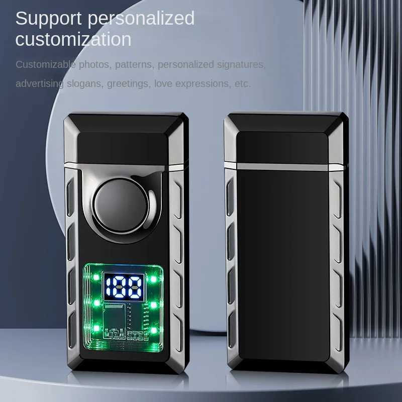 Rechargeable Piezo Pse Windproof Cigar Cigarette Lighter Jet Butane Torch Gas Two Types Flames Lighters Smoking Accessory Y250210