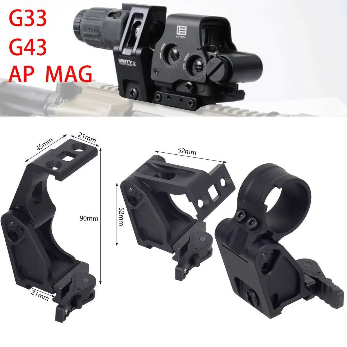 Tactical Unity Fast Optics Riser Mount For G43 G33 AP 3X 6X Magnifier Airsoft Weapon Rifle 558 Holographic Red Dot Scope HuntingW250211