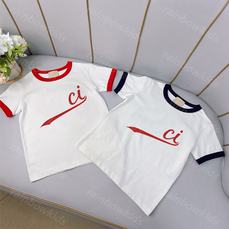 Boys Girls T-shirts Childrens Patchwork Color Short Sleeve Luxury Brand Baby Clothing Designer T Shirts For Boy Kids Tee Tops Pullover Girls T-shirt DPD25021110