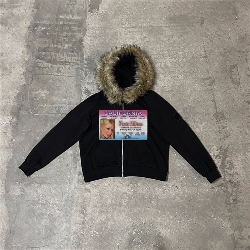 Y2K Zip up Hoodie Harajuku Graphic Print Fashion Men Clothes American Style Hooded Sweatshirt Loose Streetwear Gothic Unisex Top 250115