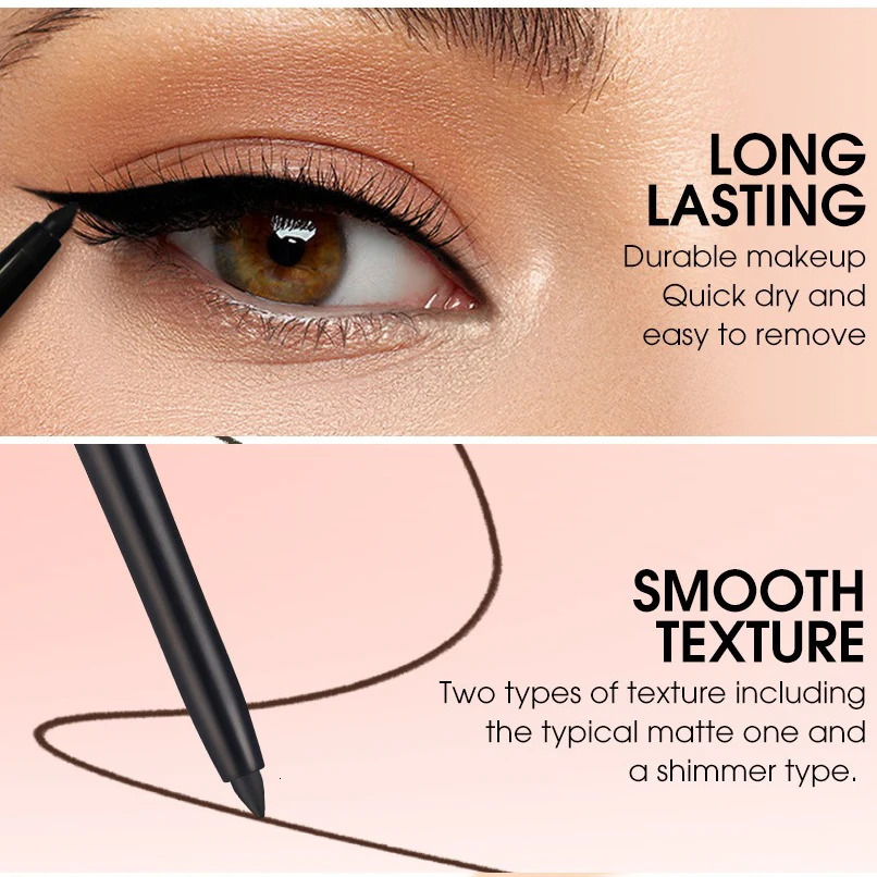Matte Glitter Gel Eyeliner Pencil Smooth Waterproof Blue Brown Eyeliner Fast Dry Matte Concealer Pen Long Lasting Eyes Makeup 250113