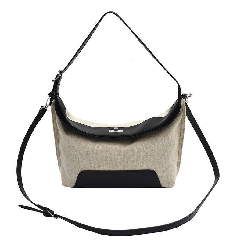 Women's Bags Small niche design color blocking patchwork canvas bag women's bag new fashion trend shoulder bag canvas crossbody women's