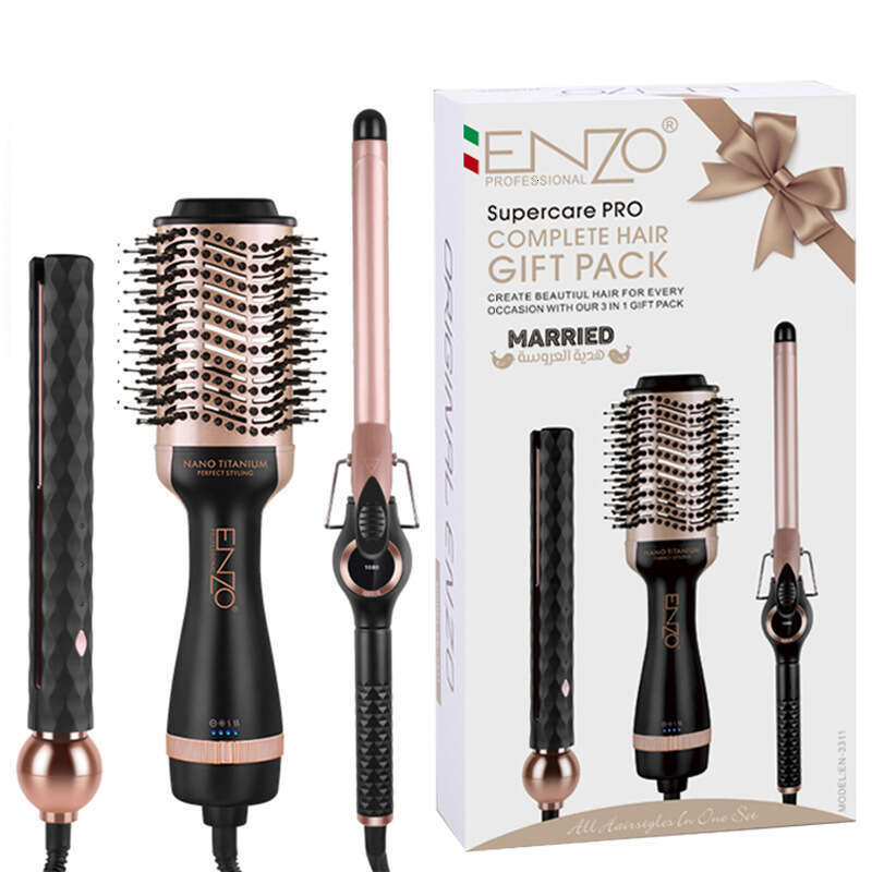 Enzo Selling Three In One Hot Air Comb Iron Straightening Hair Styling Electric Curling Iron