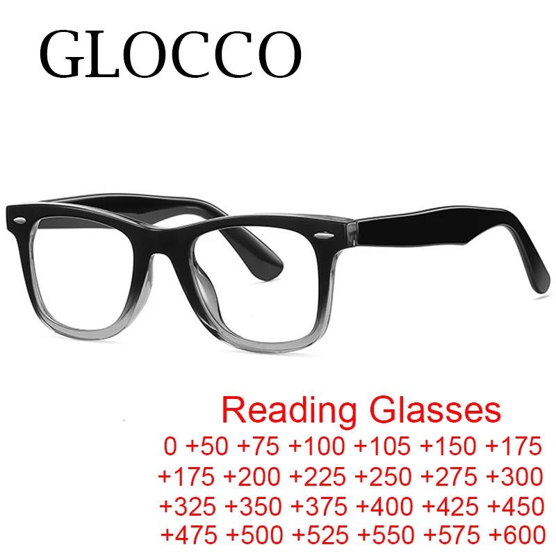 Sunglasses Brand Classic Mens Anti Blue Light Reading Glasses Vintage Rivets Gradient Square Eyewear Frame Computer Optical Eyeglasses 3