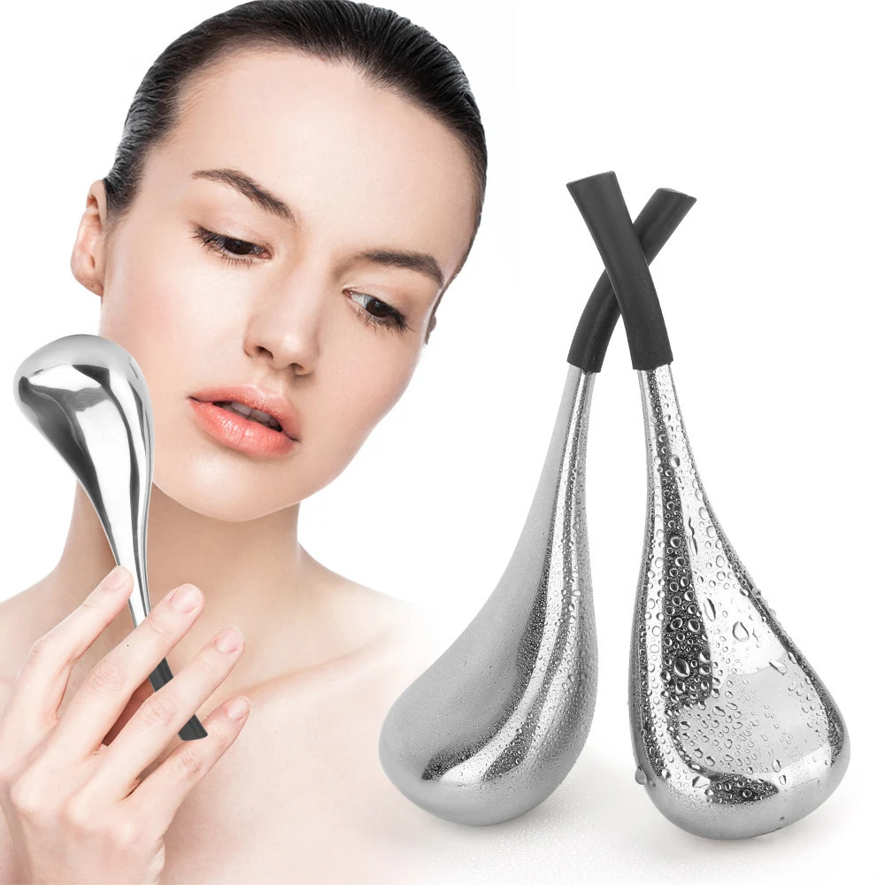 Ice Globes Spoon Facial Massage Freeze Stick Stainless Steel Eliminate Eye Pattern Spa Ball Cryo Roller Cooling Skin Summer Tool 250113