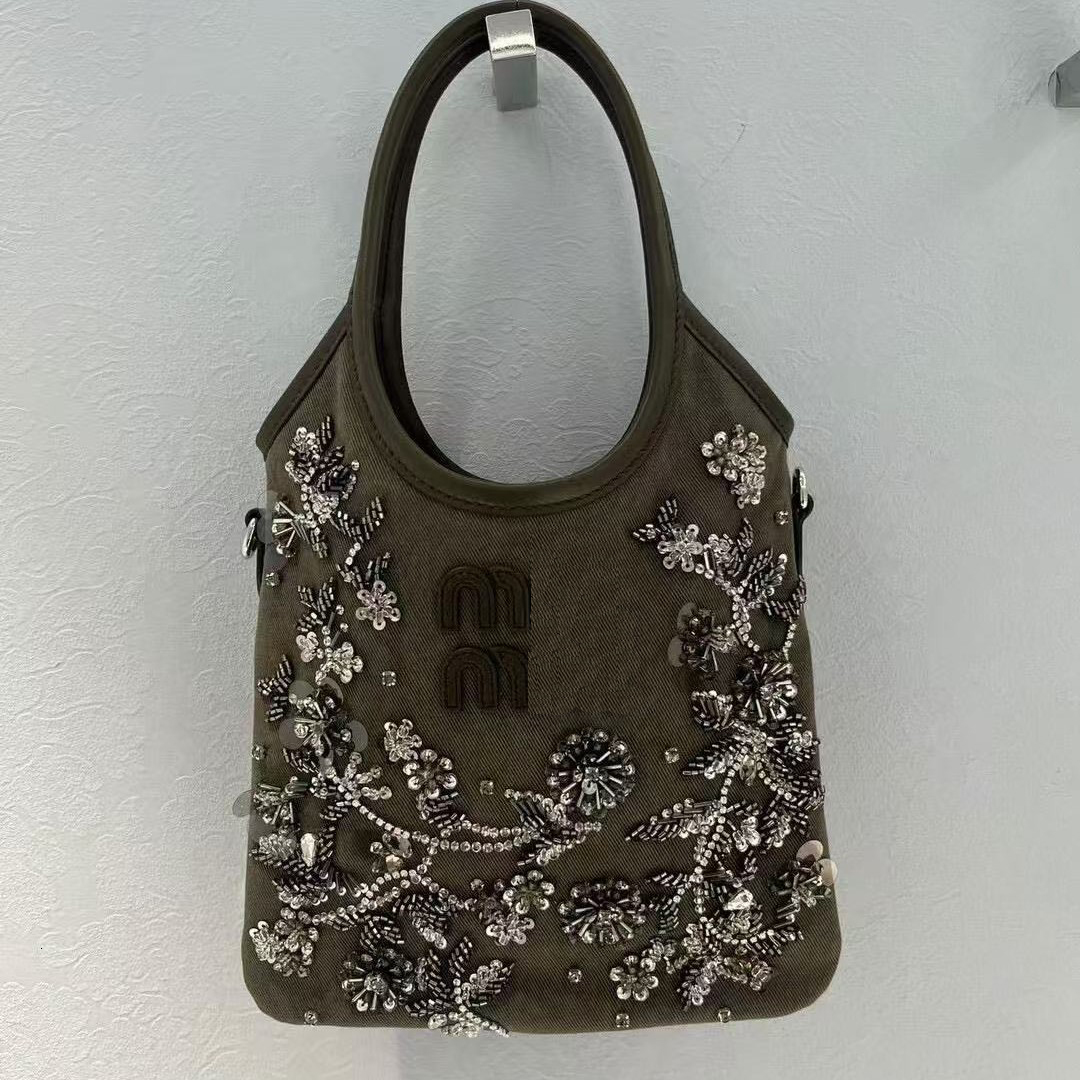 desginer New Product Internet Celebrity Same Style Fashion Versatile Embroidered Bead Designer Tote Handheld Crossbody Casual Bag