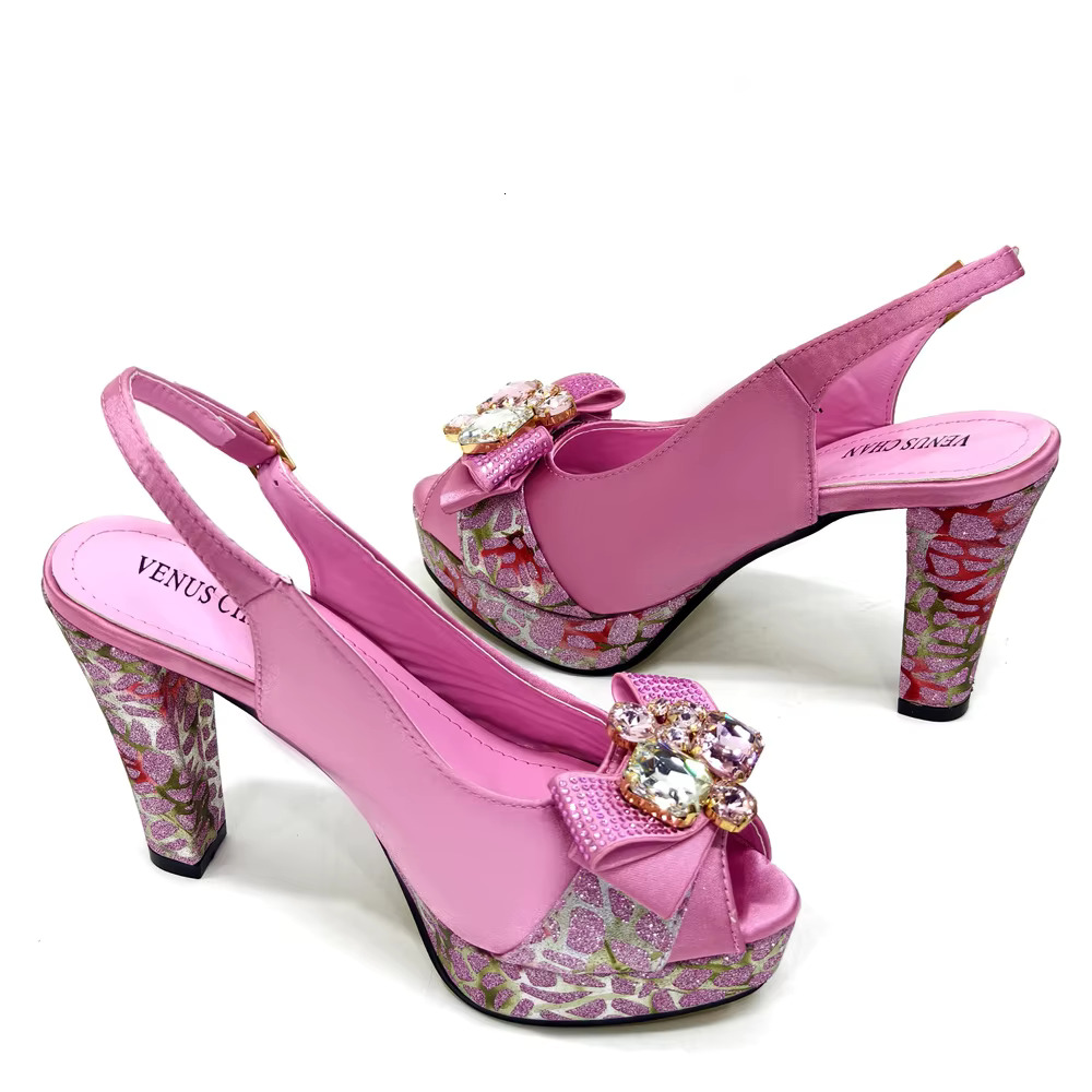 Venus Chan Nigerian Women Heel Party Shoes And Bag Set Royal Blue Colour Rhie Handbag Italian Design Wedding INS 2024